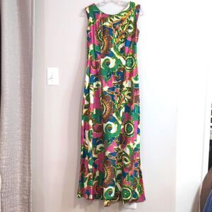 Vintage Tori Richard Honolulu Printed Cotton Maxi Dress